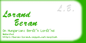 lorand beran business card